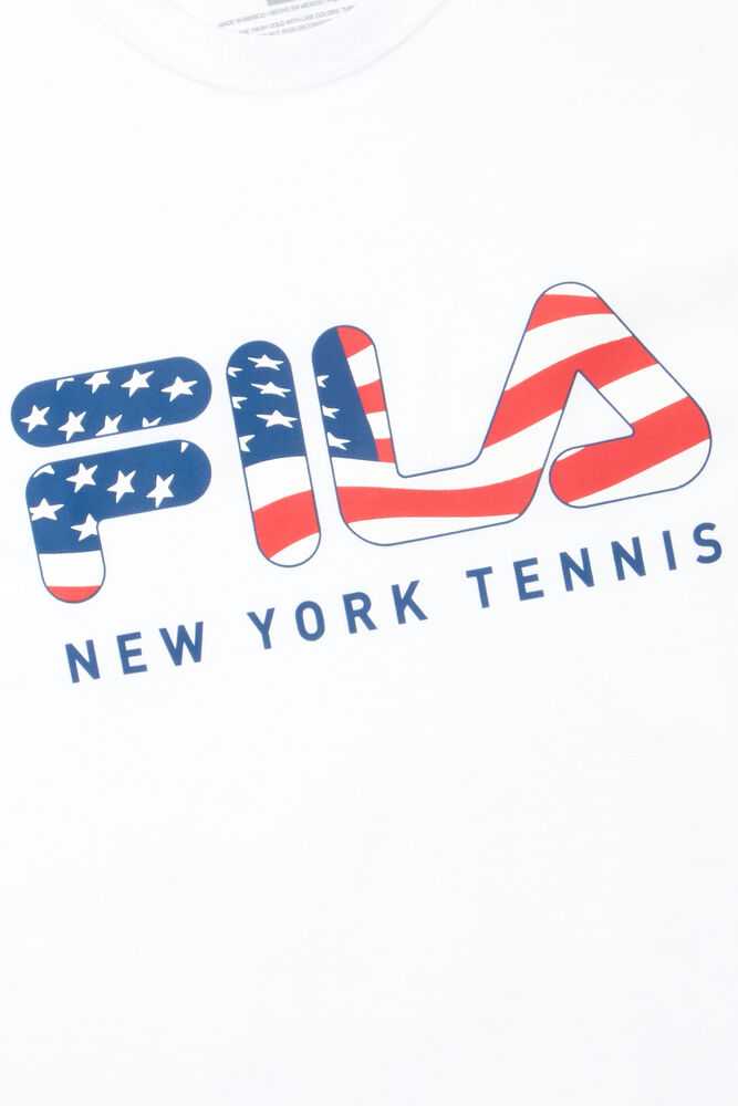 White Men's FILA Nyc Tennis Shirts | USA-16013