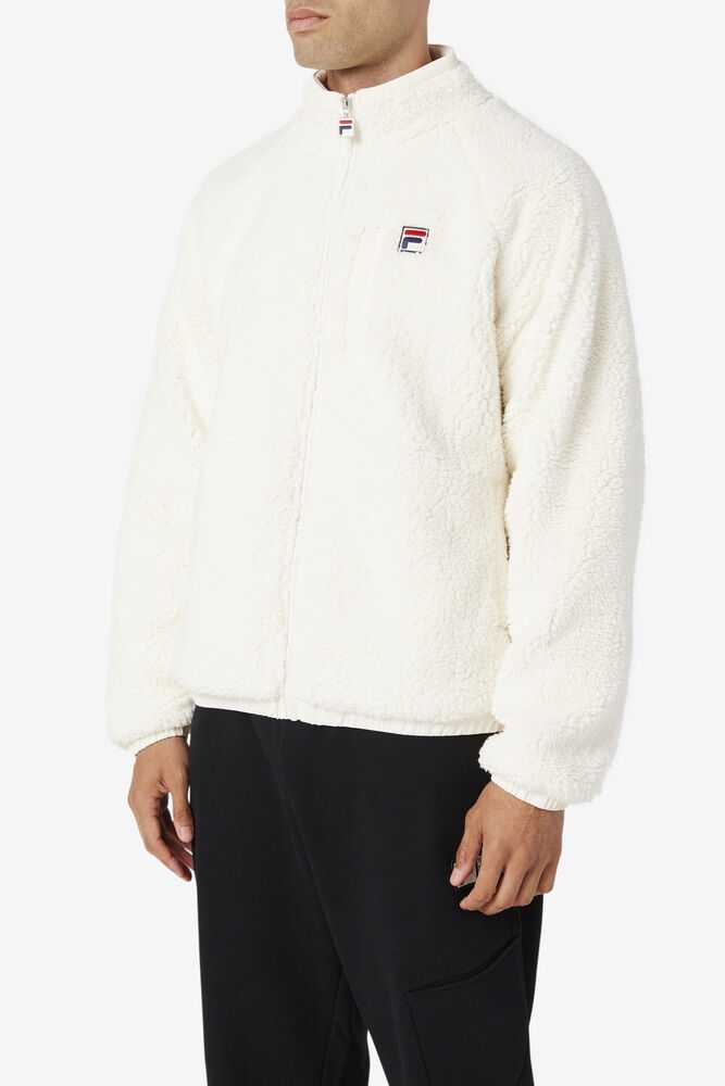 White Men's FILA Yuri Fleece Jackets | USA-180397