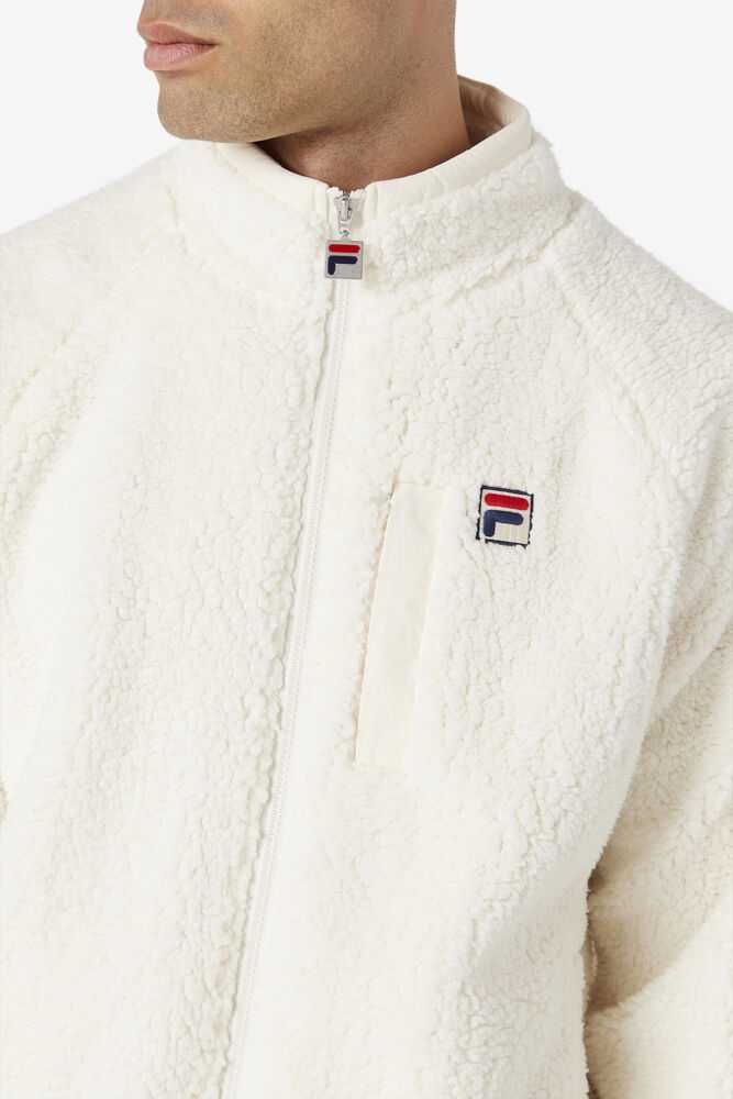 White Men's FILA Yuri Fleece Jackets | USA-180397