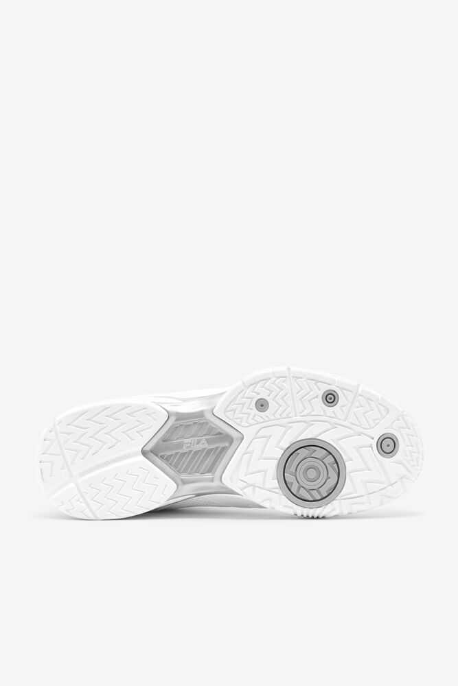 White Metal Silver White Men's FILA Volley Zone Pickleball Shoes | USA-16106