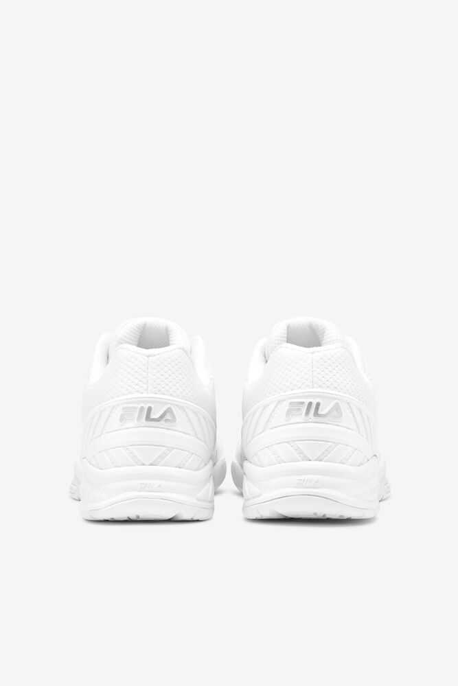 White Metal Silver White Men's FILA Volley Zone Pickleball Shoes | USA-16106