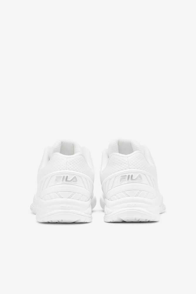 White Metal Silver White Women's FILA Volley Zone Pickleball Shoes | USA-15325