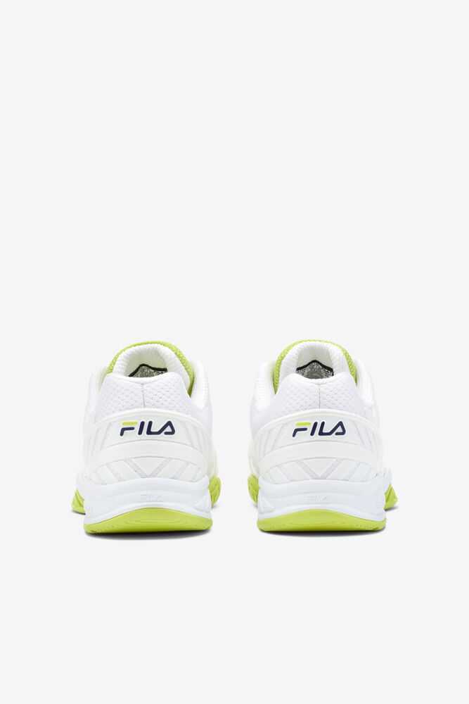 White Navy Light Green Women's FILA Axilus 2 Energized Tennis Shoes | USA-15236