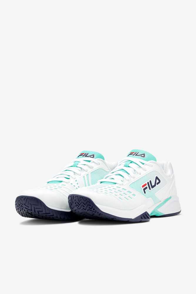 White Navy Men's FILA Axilus 2 Energized Tennis Shoes | USA-15968