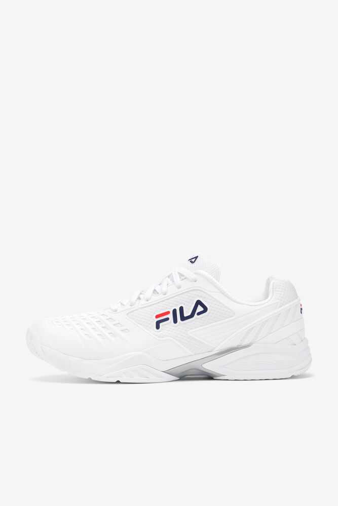 White Navy Men's FILA Axilus 2 Energized Tennis Shoes | USA-15970