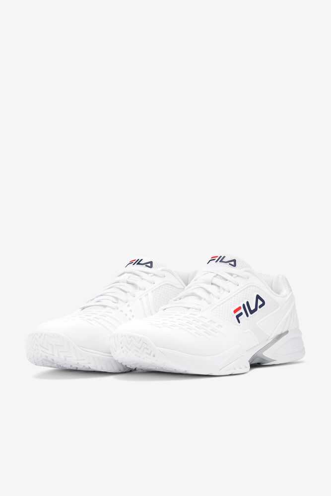 White Navy Men's FILA Axilus 2 Energized Tennis Shoes | USA-15970