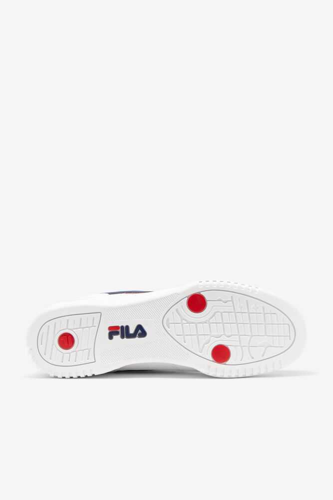 White Navy Red Men's FILA Original Fitness Sneakers | USA-601285