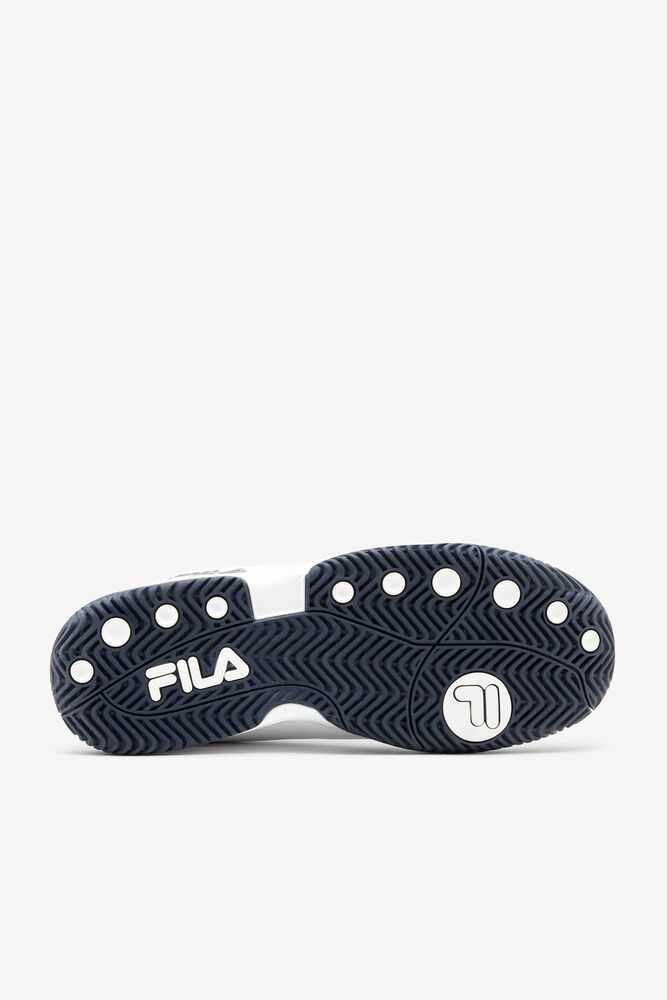 White Navy White Men's FILA Double Bounce Pickleball Shoes | USA-16107