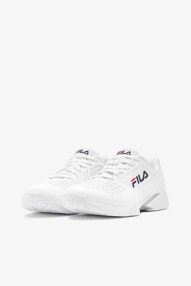 White Navy Women's FILA Axilus 2 Energized Tennis Shoes | USA-15234