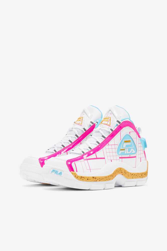 White Pink Lemon Women's FILA Grant Hill 2 Basketball Shoes | USA-15895