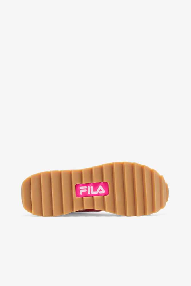 White Pink White Women's FILA Sandenal Sneakers | USA-15789