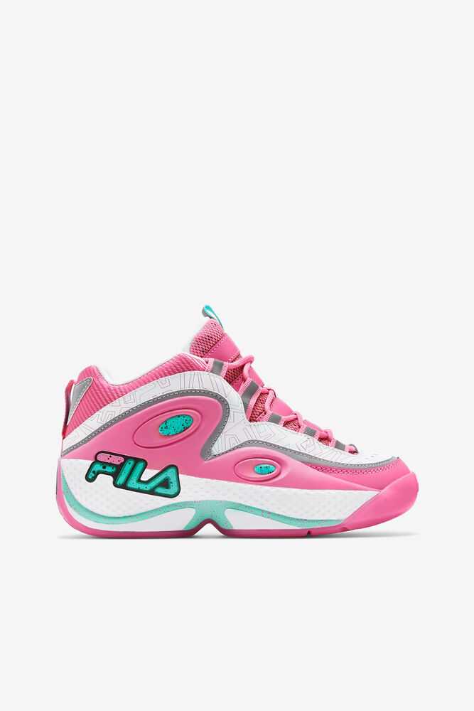 White Pink Women\'s FILA Grant Hill 3 Sneakers | USA-15812