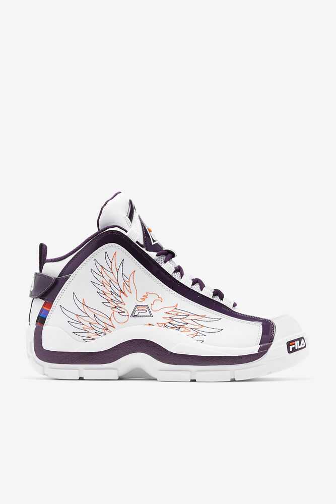 White Purple Orange Men\'s FILA Grant Hill 2 Basketball Shoes | USA-802576