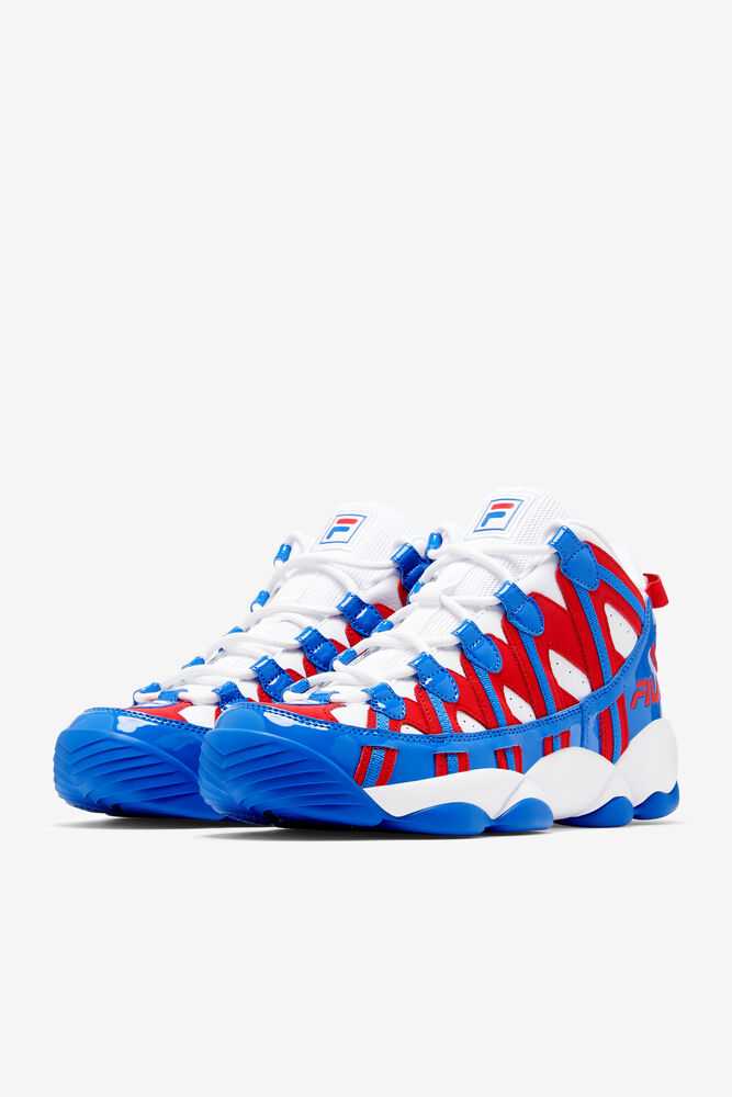 White Red Blue Men's FILA Stackhouse Spaghetti Basketball Shoes | USA-085291