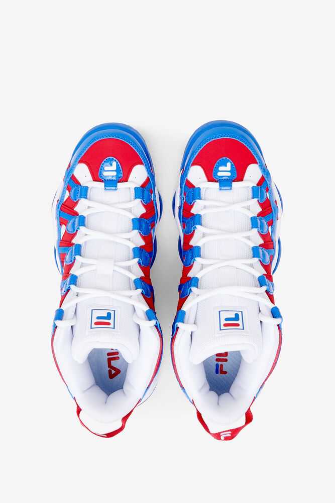 White Red Blue Men's FILA Stackhouse Spaghetti Basketball Shoes | USA-085291