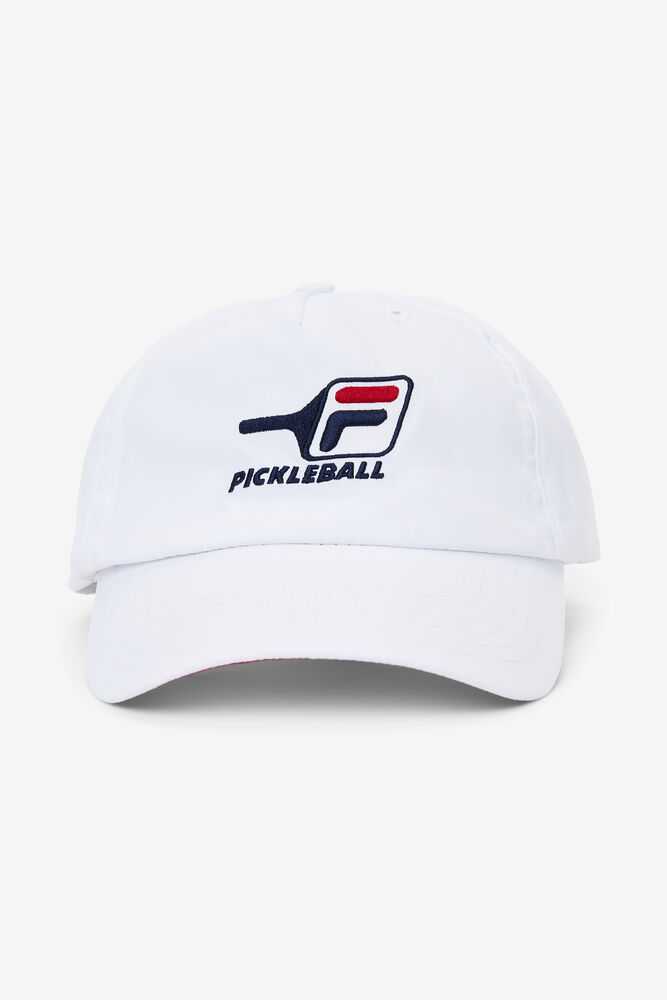 White Red Men's FILA Pickleball Hats | USA-16074