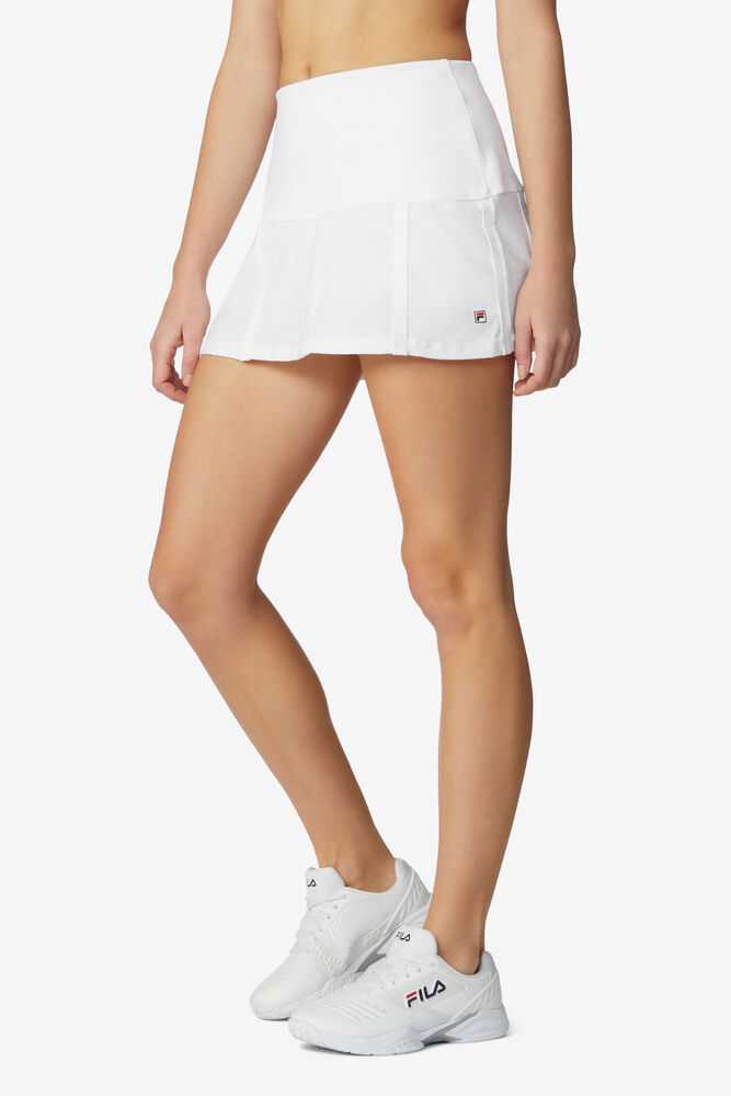 White Women's FILA Baseline Tennis Skirts | USA-15211