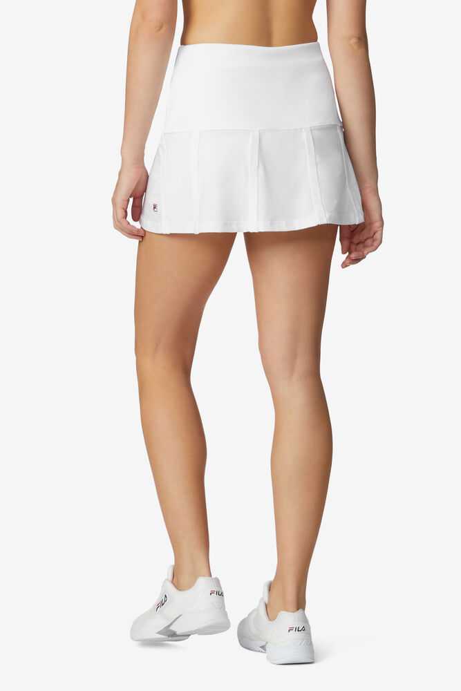 White Women's FILA Baseline Tennis Skirts | USA-15211