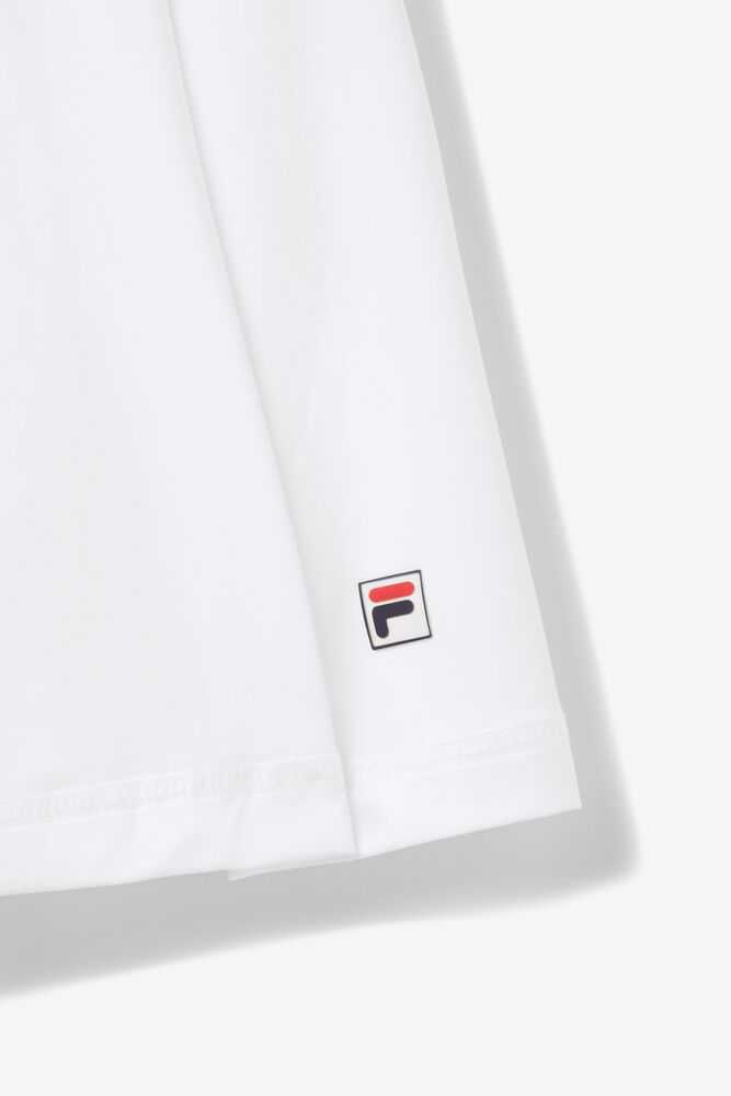 White Women's FILA Baseline Tennis Skirts | USA-15213