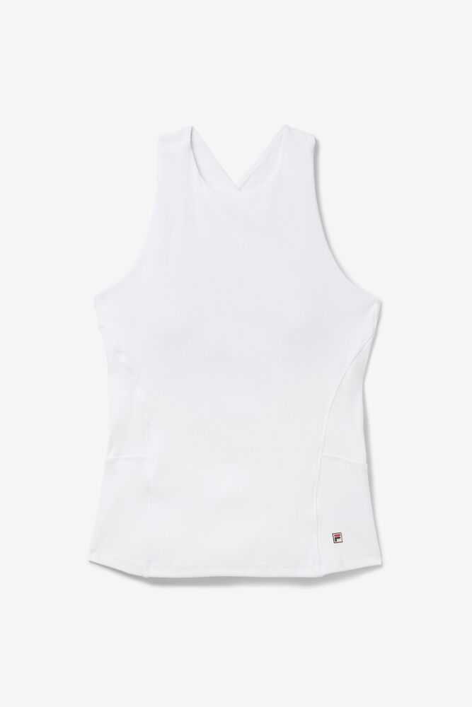 White Women\'s FILA Baseline Tennis Tank Top | USA-15282