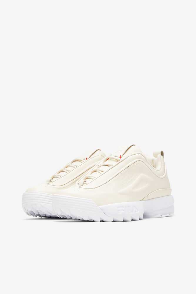 White Women's FILA Disruptor Zero Chunky Sneakers | USA-15840