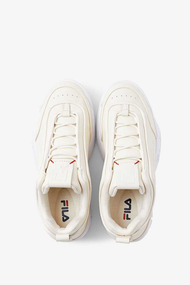 White Women's FILA Disruptor Zero Chunky Sneakers | USA-15840