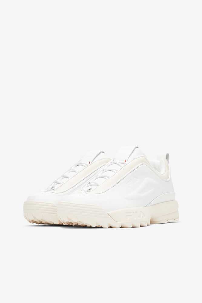 White Women's FILA Disruptor Zero Chunky Sneakers | USA-15841