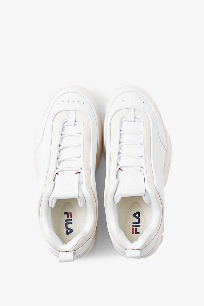 White Women's FILA Disruptor Zero Chunky Sneakers | USA-15841