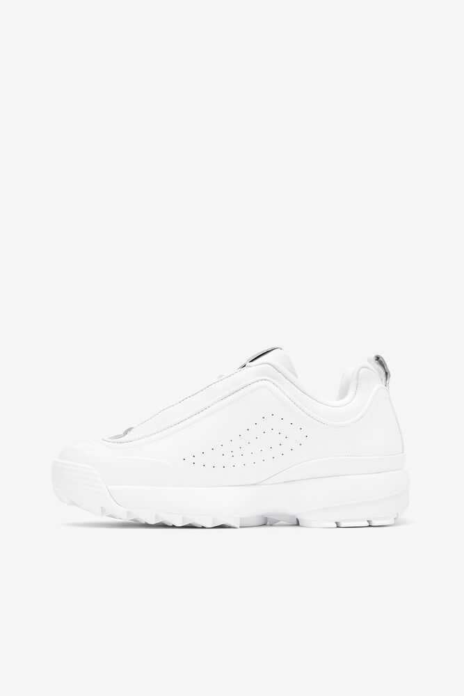 White Women's FILA Disruptor Zero Chunky Sneakers | USA-15842