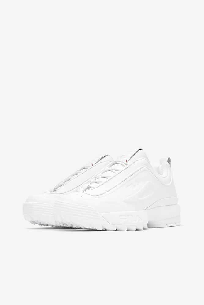 White Women's FILA Disruptor Zero Chunky Sneakers | USA-15842