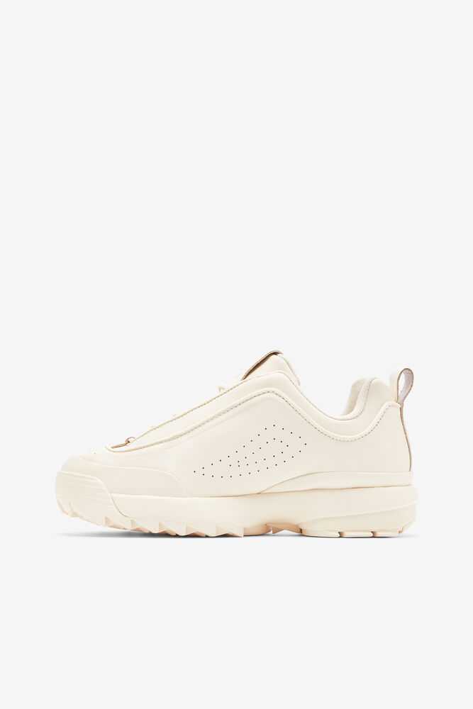 White Women's FILA Disruptor Zero Chunky Sneakers | USA-15843