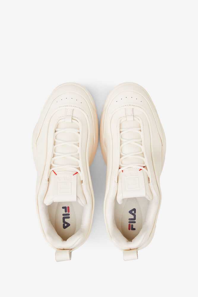 White Women's FILA Disruptor Zero Chunky Sneakers | USA-15843