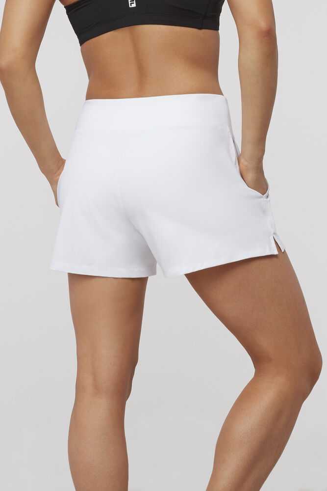 White Women's FILA Double Layer Tennis Shorts | USA-15165