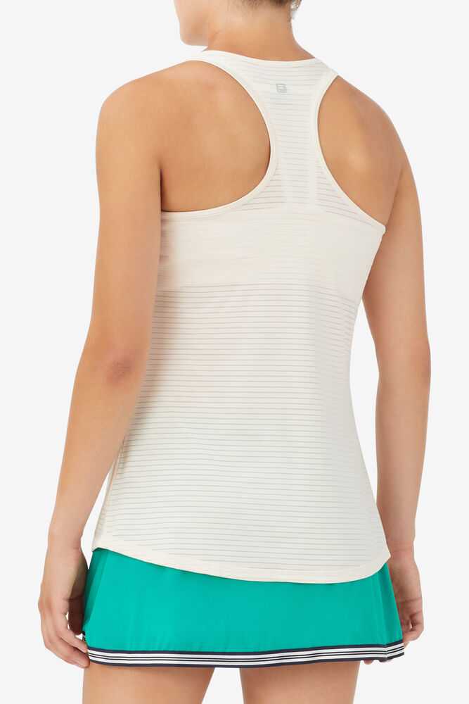 White Women's FILA Essentials Tennis Tank Top | USA-15261