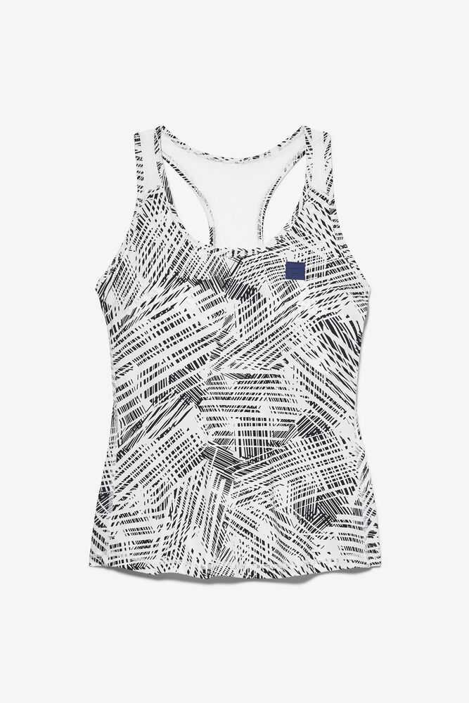 White Women\'s FILA Foul Line Tennis Tank Top | USA-15275