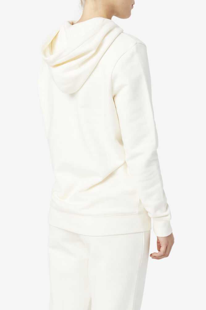 White Women's FILA Lylah Hoodie | USA-15649