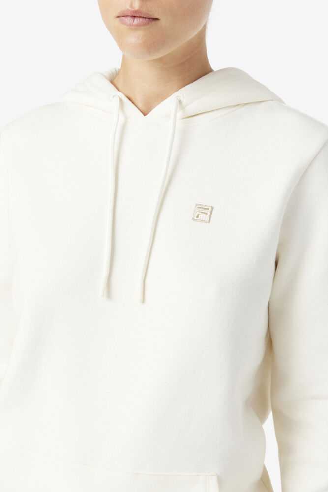 White Women's FILA Lylah Hoodie | USA-15649