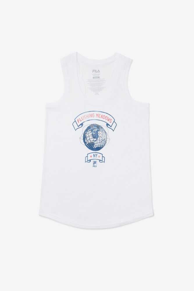 White Women\'s FILA Nyc Tennis Tank Top | USA-15257