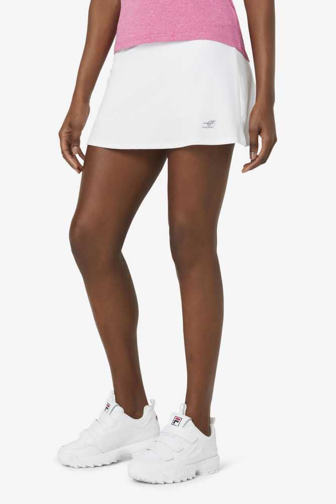 White Women's FILA Pickleball Flounce Skirts | USA-15300