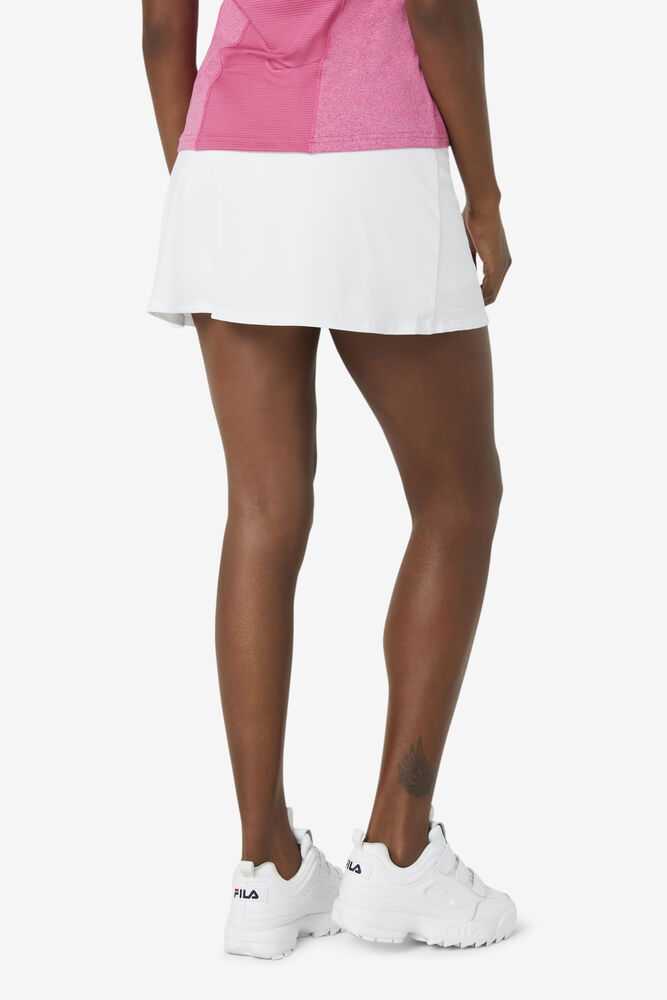 White Women's FILA Pickleball Flounce Skirts | USA-15300