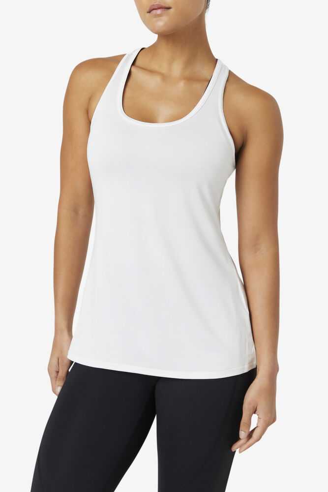 White Women's FILA Pickleball Tank Top | USA-15309