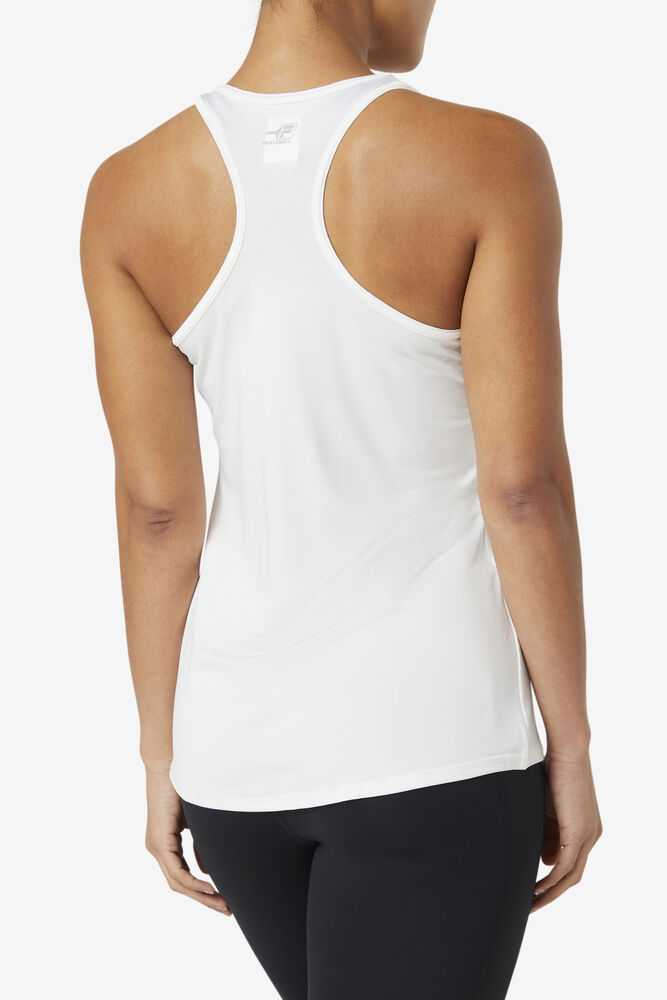 White Women's FILA Pickleball Tank Top | USA-15309