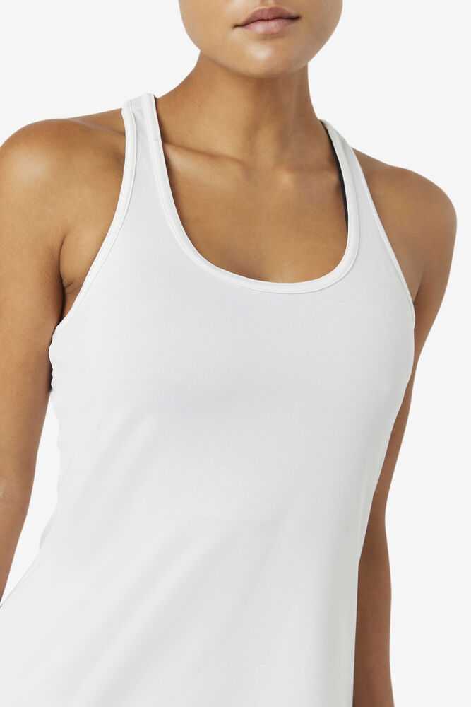 White Women's FILA Pickleball Tank Top | USA-15309