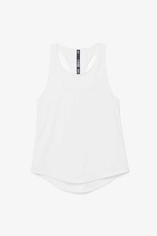 White Women\'s FILA Uplift Textured Workout Tank | USA-15382