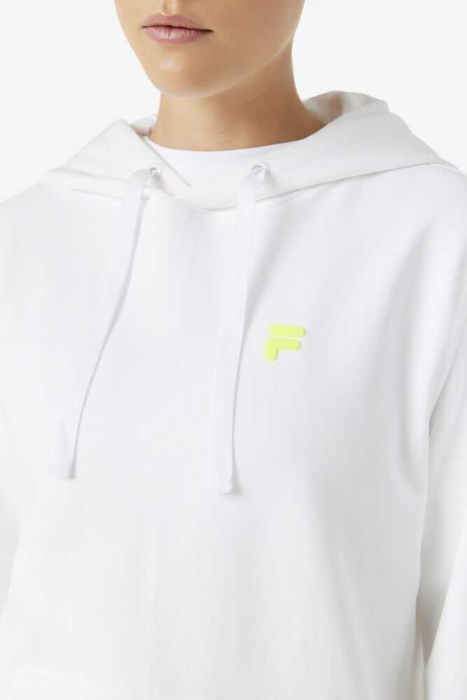 White Yellow Women's FILA Phoenix Hoodie | USA-15665