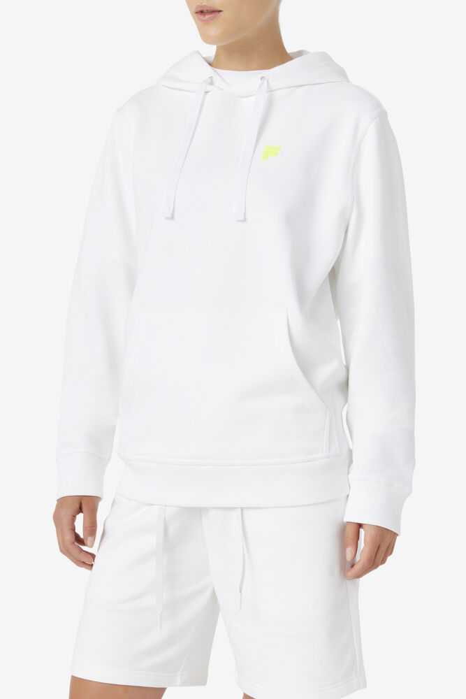 White Yellow Women's FILA Phoenix Hoodie | USA-15665