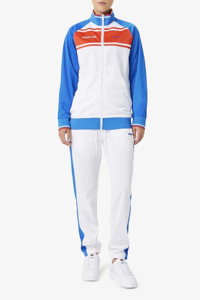 White blue Women's FILA Puerto Rico Track Pants | USA-15481