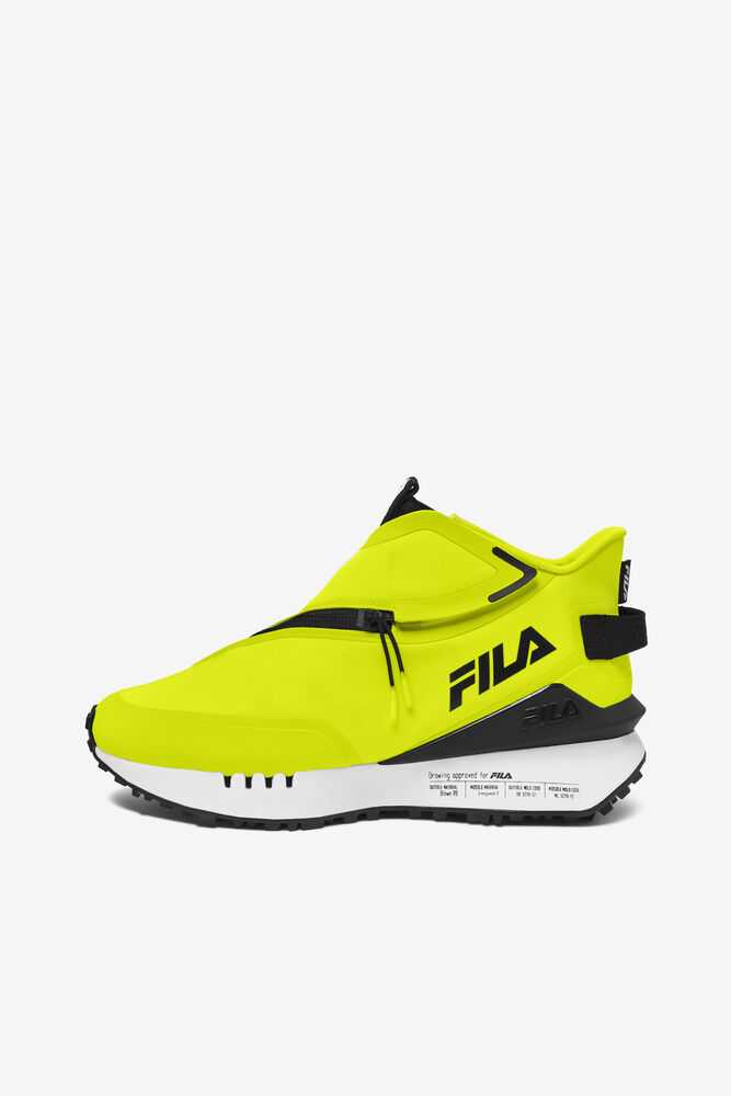 Yellow Black White Women's FILA Space Runner Running Shoes | USA-15876