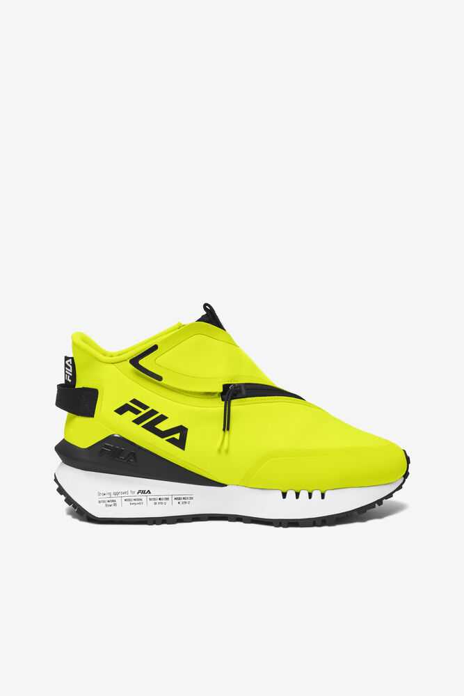 Yellow Black White Women\'s FILA Space Runner Running Shoes | USA-15876