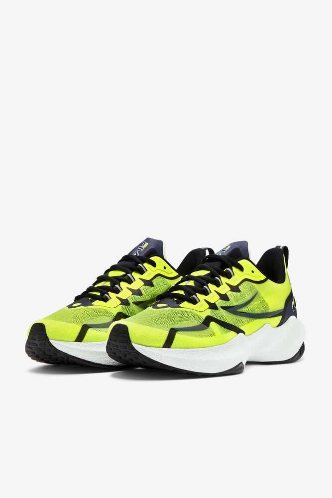 Yellow Black White Women's FILA Tactik 3 Impulse Running Shoes | USA-15847